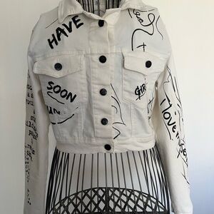 Denim Graphic Jean Jacket from CH13 John Alexander Artist Graffititour